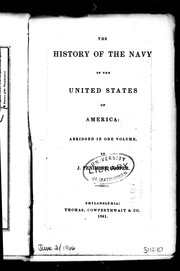 Cover of: The history of the navy of the United States of America by James Fenimore Cooper