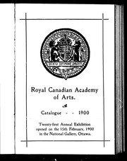 Catalogue 1900 by Royal Canadian Academy of Arts