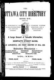 Cover of: The Ottawa city directory, 1896-97 | 