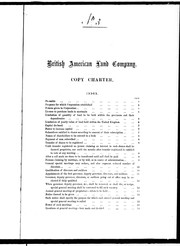 Cover of: British American Land Company: copy charter
