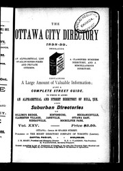Cover of: The Ottawa city directory, 1898-99 | 
