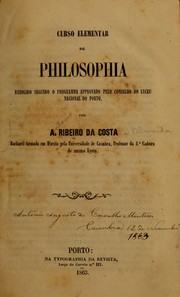 Cover of: Curso elementar de philosophia ... by Antonio Ribeiro da Costa e Almeida