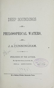 Cover of: Deep soundings in philosophical waters
