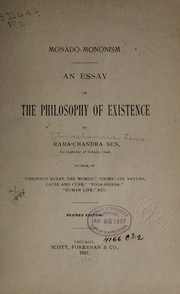 Cover of: Monado-mononism by Rāmachandra Sena