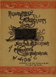 Cover of: Remarkable autographs ...: With notes on indications of character in handwriting.