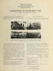 Cover of: Utilization of sugar-beet tops | H. R. Guilbert