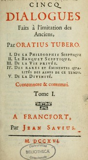 Cover of: Cinq dialogues faits à l'imitation des anciens