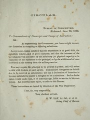 Cover of: Circular by Confederate States of America. Bureau of Conscription, Confederate States of America. Bureau of Conscription