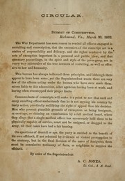 Cover of: Circular by Confederate States of America. Bureau of Conscription