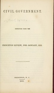 Cover of: Civil government. by Moses Stuart