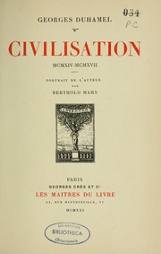 Cover of: Civilisation MCMXIV-MCMXVII