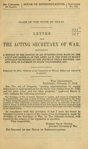 Cover of: Claim of the state of Texas.
