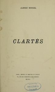 Cover of: Clartés by Mockel, Albert