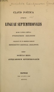 Clavis poëtica antiquae linguae septemtrionalis by Benedikt Gröndal
