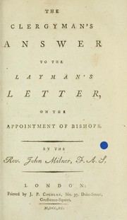 Cover of: The clergyman's answer to the layman's letter