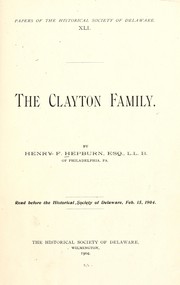 Cover of: The Clayton family by Henry F. Hepburn