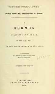 Cover of: Cobwebs swept away, or some popular deceptions exposed: a sermon delivered on Fast Day, April 6, 1837, at the First Church in Newbury