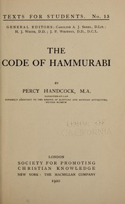 Cover of: The code of Hammurabi