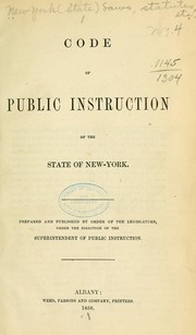 Cover of: Code of public instruction of the state of New-York.