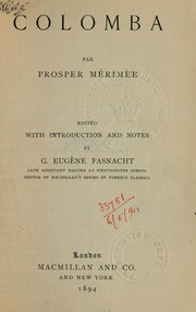Cover of: Colomba: Edited with introd. and notes by G. Eugène Fasnacht