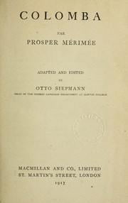 Cover of: Colomba: Adapted and edited by Otto Siepmann