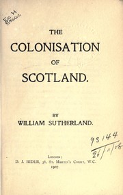 Cover of: The colonisation of Scotland