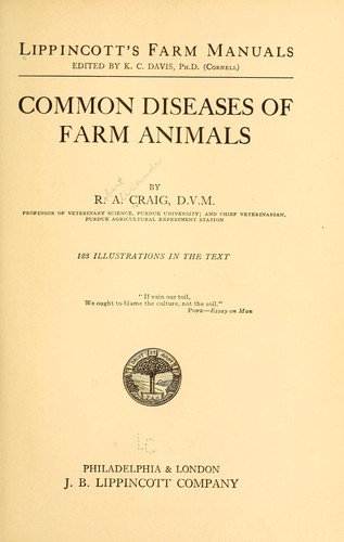  Common Diseases Of Farm Animals By Robert Alexander Craig Open Library