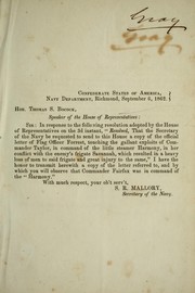 Cover of: [Communication from the Secretary of the Navy transmitting a copy of F. Forrest's report of the engagement between the steamer Harmony and the U.S. frigate Savannah]