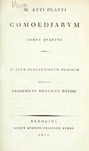 Cover of: Comoediae by Titus Maccius Plautus