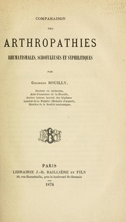 Cover of: Comparaison des arthropathies rhumatismales, scrofuleuses et syphilitiques