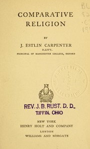Cover of: Comparative religion by Joseph Estlin Carpenter