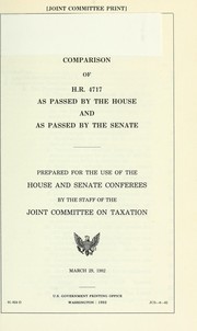 Cover of: Comparison of H.R. 4717 as passed by the House and as passed by the Senate