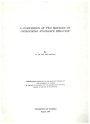 Cover of: A comparison of two methods of overcoming avoidance behavior by Alan Jay Goldstein