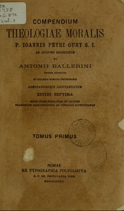 Cover of: Compendium theologiae by Jean Pierre Gury