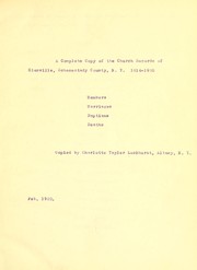 Cover of: A complete copy of the church records of Glenville by Charlotte (Taylor) Luckhurst