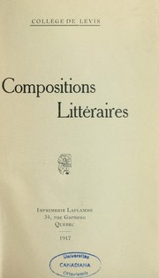 Cover of: Compositions littéraires