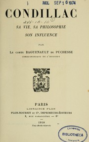 Cover of: Condillac by Baguenault de Puchesse, Gustave comte