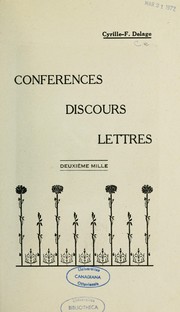 Cover of: Conférences, discours, lettres