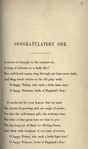 Cover of: Congratulatory ode by 