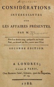 Cover of: Considérations intéressantes sur les affaires présentes