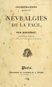 Cover of: Considérations pratiques sur les névralgies de la face
