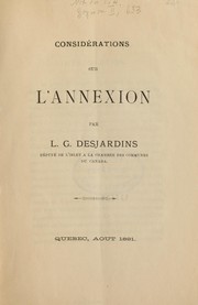 Cover of: Considérations sur l'annexion