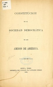 Cover of: Constitucion de la Sociedad democrática de los amigos de América by Sociedad democrática de los amigos de América