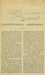 Cover of: The constitutional amendment.