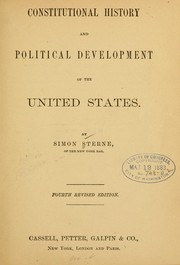Cover of: Constitutional history and political development of the United States.