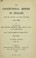 Cover of: The constitutional history of England since the accession of George the Third, 1760-1860, with a new supplementary chapter, 1861-71