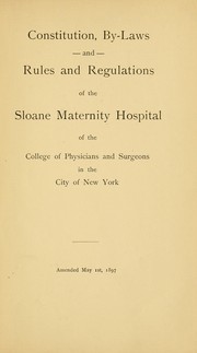 Cover of: Constitution | Sloane Hospital for Women (New York, N.Y.)