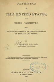 Cover of: Constitution of the United States