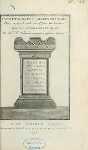 Constitutions des rois des Français by Edme Louis Billardon de Sauvigny