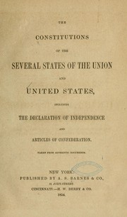 Cover of: The constitutions of the several states of the Union and United States by 